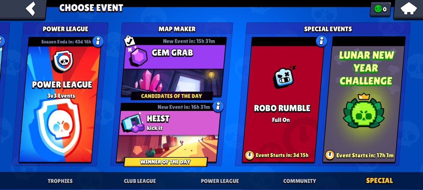 Brawl Stars events  Game modes overview